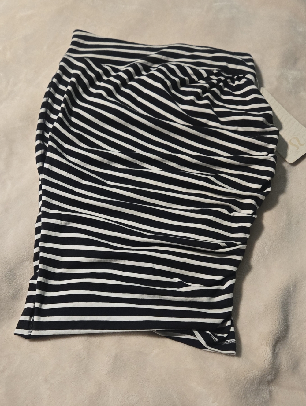 lululemon athletica Black and White Striped Swim Coverup Skirt
